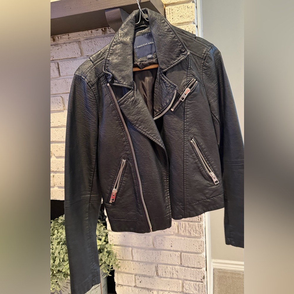 American Eagle Outfitters Dark Leather Jacket